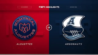 CFL EASTERN DIVISION FINAL HIGHLIGHTS ALOUETTES VS ARGONAUTS [upl. by Eirrej]