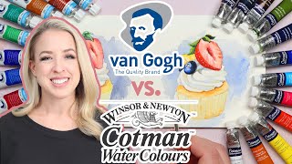 Winsor amp Newton Cotman vs Van Gogh Student Grade Watercolor Review [upl. by Anel467]