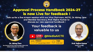 LIVE DISCUSSION ON AICTES APPROVAL PROCESS HANDBOOK 202427 [upl. by Silvester]