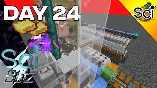 SciCraft Blitz Day 24 120 Piglin Bartering Setup  Chorus Flower Farm [upl. by Araf]