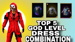 Top 5God Level Dress Combination😍 No Top Up Dress Combination😍 ff Dress Combination😍 [upl. by Anahir20]