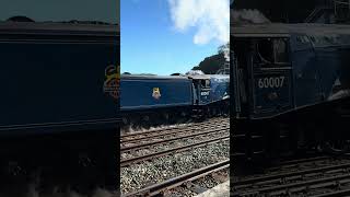 60007 Sir Nigel Gresley at Bangor 18924 train mainlinesteam 60007 bigtrain heritagerailways [upl. by Anahsar]