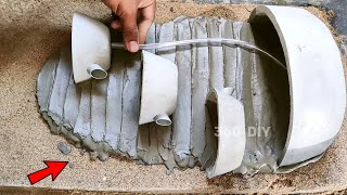 Amazing Making Cement Tabletop Waterfall Fountain  How to Make Beautiful Indoor Waterfall Fountains [upl. by Elletsyrk]