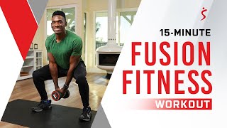 15 Min Fusion Fitness  Dumbbells Strength and Flexibility [upl. by Ellehcam]