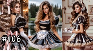 106 The Beauty of French Maids Satin Maid Uniforms with Petticoats [upl. by Lenee424]