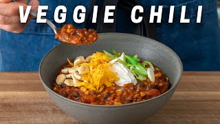 Quick Vegetarian Chili You Wont Miss the Meat  WEEKNIGHTING [upl. by Anelle]