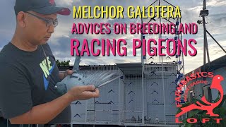 MELCHOR GALOTERA ADVICE ON BREEDING AND RACING PIGEONS [upl. by Aehsat]