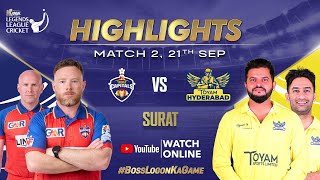 Highlights Match 2  India Capitals vs Toyam Hyderabad  English  Legends League Cricket 2024  LLC [upl. by Mata494]