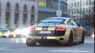 Matte Gold Audi R8 wCapristo LOUD Accelerations [upl. by Stafford]