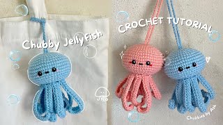 🪼Crochet Chubby Jellyfish Keychain  Beginnerfriendly and Simple Amigurumi tutorial [upl. by Mlohsihc]