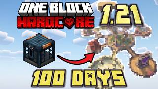 I Survived 100 Days in One Block Hardcore Minecraft 121 [upl. by Ennaitak]