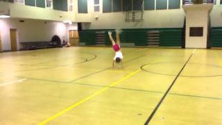 My roundoff back handspring back tuck on gym floor [upl. by Oralee]