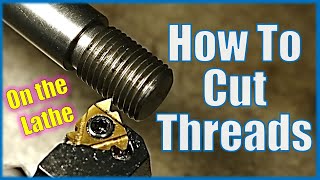 How to cut a thread on a manual lathe Intermediate method ideal for home workshop amp hobby engineer [upl. by Hgielra]