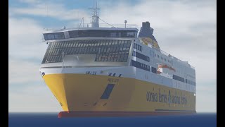 Roblox Corsica Sardinia Ferries New ship Pascal Lota route IleRousse to Savona 7 [upl. by Nonnelg40]