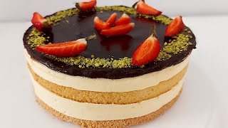 Russian birds milk cake recipe Ptichye Moloko птичье молоко Iپتیچیه مولوکو کیک شیر روسی [upl. by Ecinnahs]