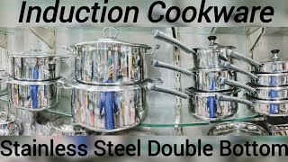 stainless steel induction cookware Sus 304 cookware wholesale bartan crockery kitchenware nonstick [upl. by Alyar]