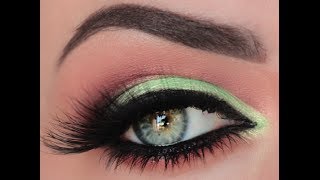 Warm Green Cut Crease Makeup Tutorial [upl. by Nollad]