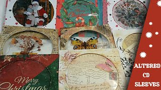 ALTERED CD SLEEVES  DIY CHRISTMAS CARDS WITH PHOTO amp GIFT CARD HOLDER GREAT FOR JUNK JOURNALS [upl. by Marler]