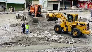 EXCAVATOR Digging and Loading Gravel and pushing in temporary track [upl. by Bergstein]