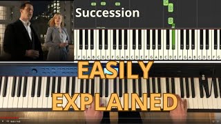 quotSuccessionquot theme for the piano  easy piano tutorial for beginners Synthesia by Nicholas Britell [upl. by Anavas]