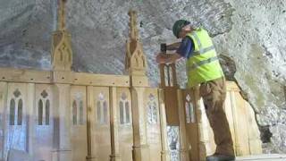 Carved oak timber frame gallery for Claregalway Castle [upl. by Atinal923]