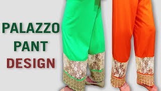 Stylish Palazzo Pants Design  Cutting and Stitching  BST [upl. by Ahseikan]