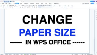 How to Change Paper Size in WPS Spreadsheet to A3A4 etc [upl. by Pavlov]