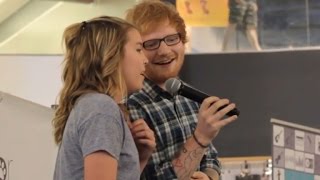 Ed Sheeran Surprises 13YearOld Fan by Joining Her Mall Performance [upl. by Showker669]