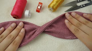 Twist Your Headband LIKE A PRO ✨ How to Make Twisted Headband out of Cotton Fabric [upl. by Kcid997]