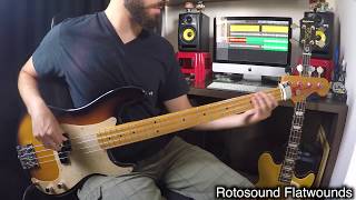 Flatwound x Roundwound strings on a pbass [upl. by Alyahsat]