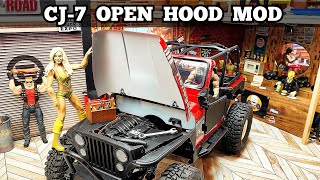 Axial Scx10 lll Cj7 Opening Hood Mod How to [upl. by Parik]