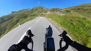 Cycling down Oberalp pass east side to Disentis Switzerland August 2024 [upl. by Ellatnahc]