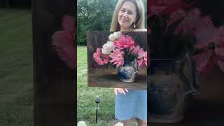 art oilpaint painting oilpainting artist shortvideo shorts short modernart flowers colors [upl. by Carry]