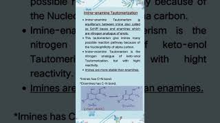 imine enamine tautomerism stability reactivity example youtubrshorts youtube ytshorts [upl. by Aneis]