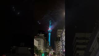 Happy New Year 2024✨❤️ newzealand auckland 2024 skytower fireworks [upl. by Eenel]