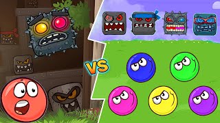 Red Ball ALL Color Balls Vs Volume 1234 Bosses Vs Red Ball in Volume 5 Boss Gameplay [upl. by Mosira]