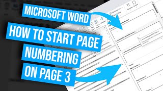 Microsoft Word  How to start page numbers on page 3 [upl. by Clarkin]