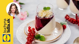 Dvojfarebná panna cotta s lesným ovocím 🍮  Veronika Bušová  Kuchyňa Lidla [upl. by Ateuqram]