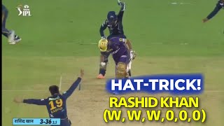 Rashid Khan Hat trick Video GT Vs KKR Back to back Wickets IPL 2023 First Hattrick Rashid khan [upl. by Flossi]