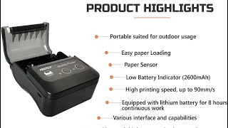 Shreyans SRS583 58mm Thermal Receipt Printer Portable Mini Wireless Bluetooth 2 inch Thermal USB [upl. by Mcgruter216]