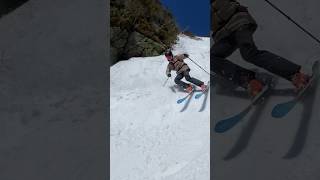 Skier making some sweet turns down Right Gully in Tuckerman Ravine today shorts [upl. by Regazzi815]