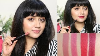 Nykaa MATTEilicious Lip Crayons Swatches Review  corallista [upl. by Olive414]