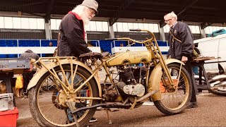 KEMPTON PARK Motorcycle Autojumble  1914 DOUGLAS 2 34 by Pete’s Bikes amp an early HARLEY DAVIDSON [upl. by Kelam490]