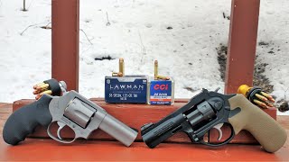 22 Magnum VS 38 Special  3quot Revolvers  Full Metal Jacket TMJ Ballistic Test [upl. by Elisabet]