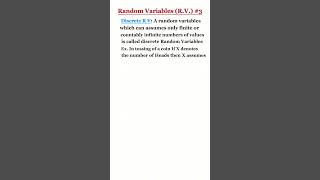 Random Variables3  Discrete and Continuous random variables  maths mathematics statistics [upl. by Avron]