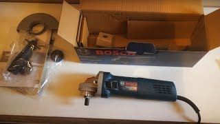 Unpacking  unboxing angle grinder Bosch GWS 9125 S 0601396102 [upl. by Ynor]