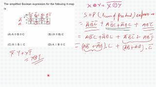 digitalelectronics Que 2  Writing boolean expression for a K map with XOR amp XNOR [upl. by Cheston]