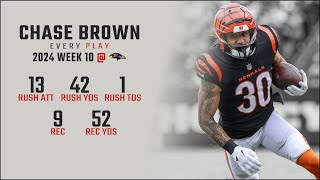 Chase Brown Week 10 Replay Every Run Target and Catch  Baltimore Ravens [upl. by Ayotahs]