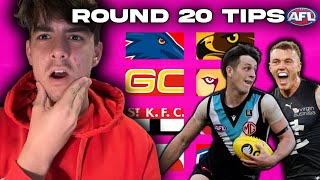 ROUND 20 AFL TIPS  PREDICTIONS 2024 [upl. by Aerdnu494]