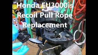 Honda EU3000is Pull Starter Rope Replacement Trick  Recoil Start Rope Replacement in 3 minutes [upl. by Edroi843]